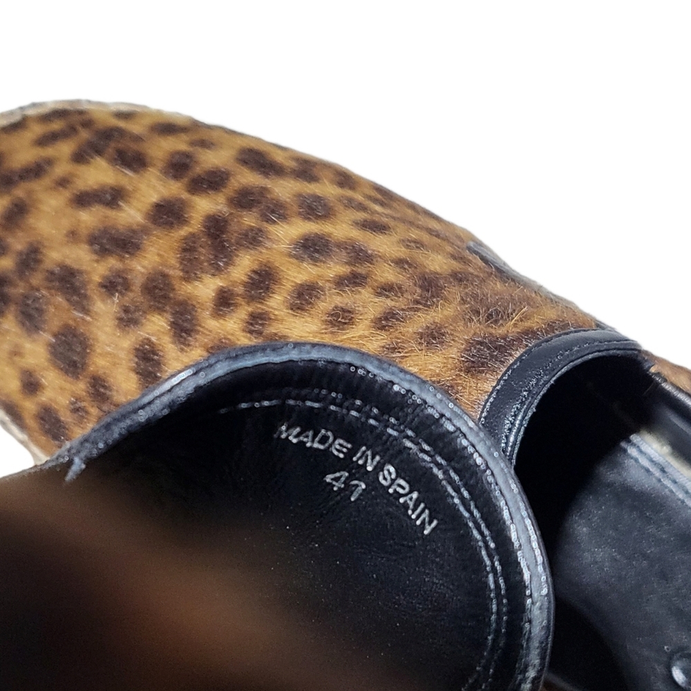 Jimmy Choo Espadrilles Vlad Pony Hair Leopard Print Slip Ons Unisex - Picture 9 of 13